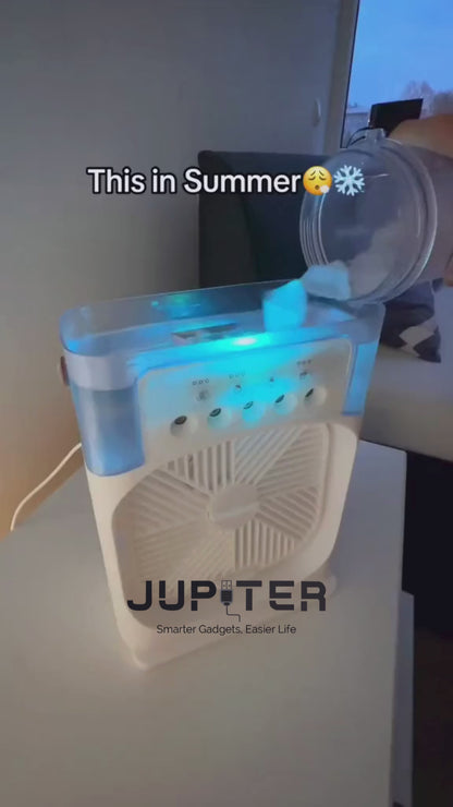 Portable Air Cooler Fan with Water Tank & USB Power - Mini Personal Evaporative Cooler with 3 Speeds, Mist Humidifier, LED Light, Quiet Cooling for Home, Office, Bedroom